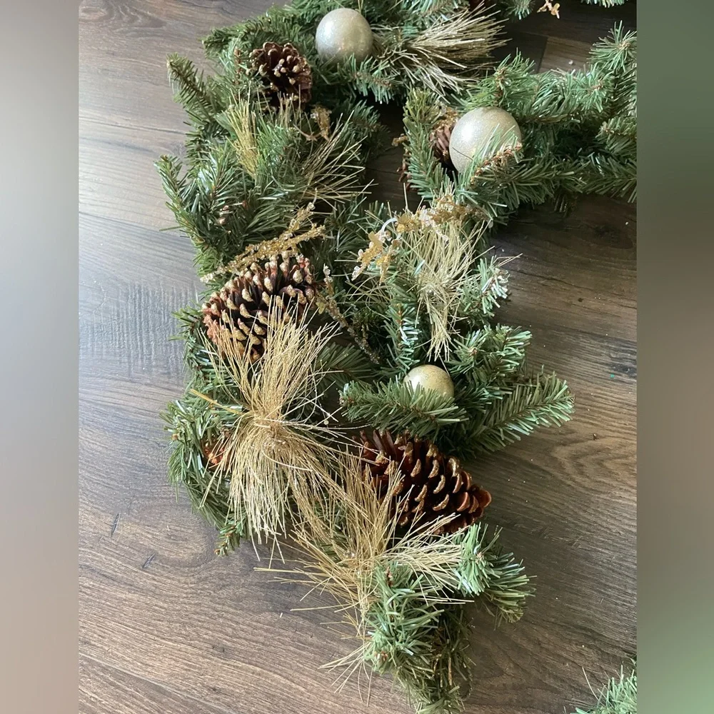 Pier 1 Gold and Brown Ornament Unlit Garlands